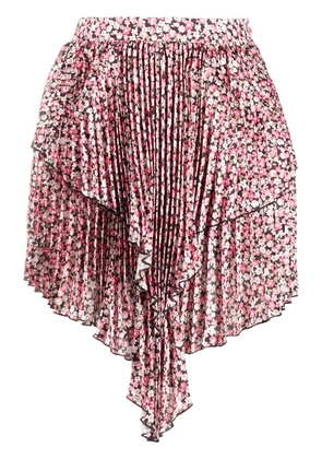 Wandering waterfall hem asymmetric mini skirt - Pink