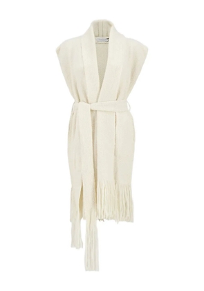 Gabriela Hearst Teagan fringed belted cashmere vest - Neutrals