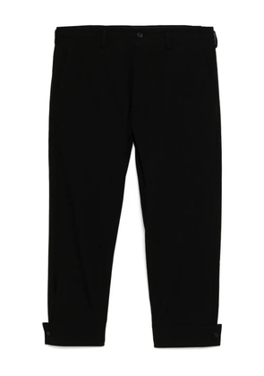 Yohji Yamamoto canvas belted-hem trousers - Black