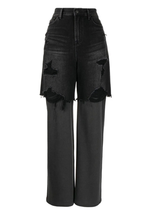 Goen.J distressed straight-leg jeans - Grey