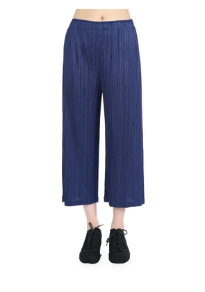 Pleats Please Issey Miyake pleated cropped trousers - Blue