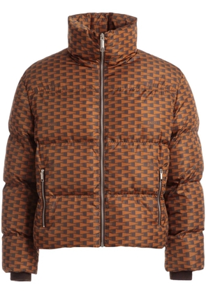 Bally geometric-print padded jacket - Brown