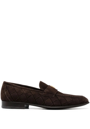 Roberto Cavalli logo-plaque suede loafers - Brown