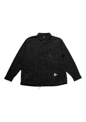 and Wander contrast-stitching overshirt - Black