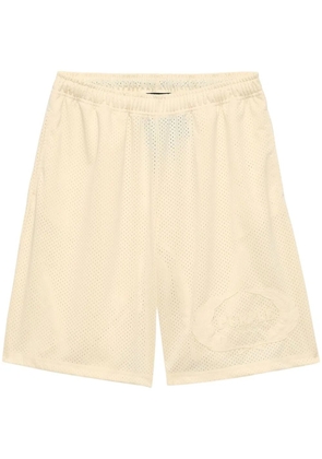 Purple Brand Crest mesh track shorts - Neutrals