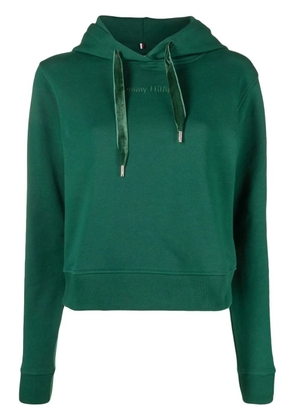 Tommy Hilfiger logo-embroidered long-sleeve hoodie - Green