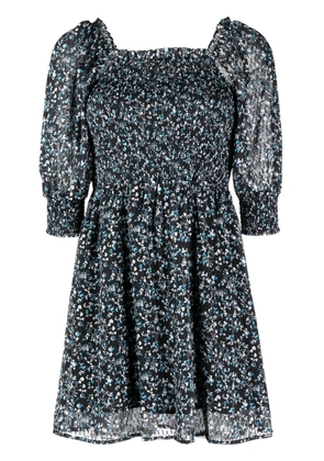 b+ab floral-print short dress - Black