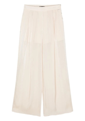 Armani Exchange lamé sheer straight trousers - Neutrals