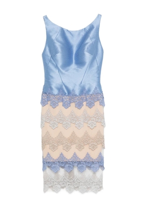 Gemy Maalouf lace-panelled sleeveless dress - Blue