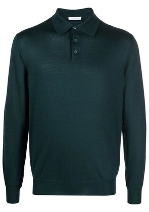 Cruciani fine-knit long-sleeved polo shirt - Green