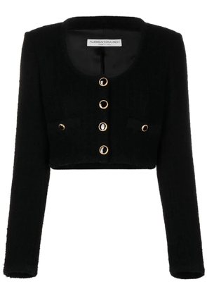 Alessandra Rich cropped bouclé jacket - Black
