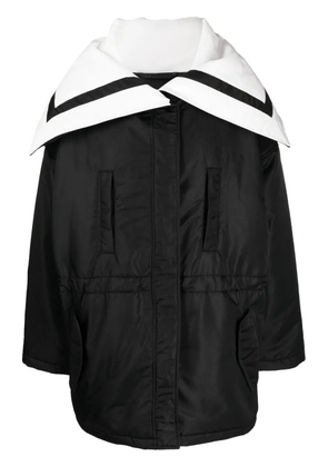 Goen.J sailor-collar padded coat - Black