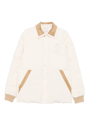 Drôle De Monsieur corduroy-trim embroidered jacket - White