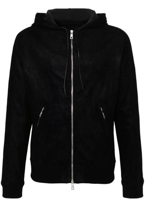 Giorgio Brato suede hooded jacket - Black