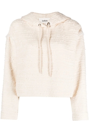 Ba&Sh Ado bouclé cropped hoodie - Neutrals
