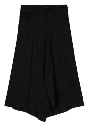 Yohji Yamamoto asymmetric-hem midi skirt - Black