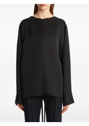 KHAITE tie-back long-sleeve top - Black