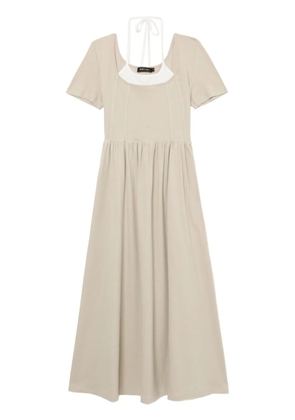 tout a coup layered halterneck midi dress - Neutrals