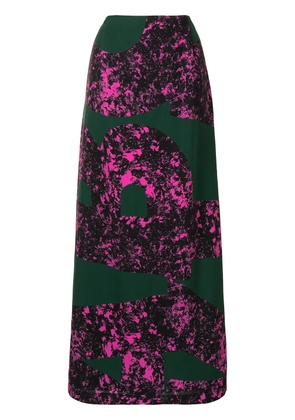 colville abstract print long skirt - Green