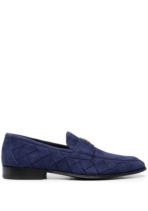 Roberto Cavalli logo-plaque suede loafers - Blue