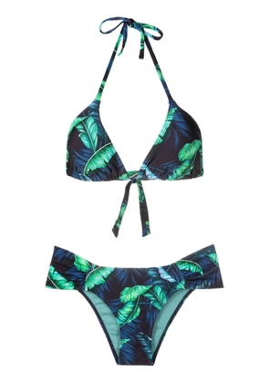 Lygia & Nanny Vicky leaf-print bikini - Blue