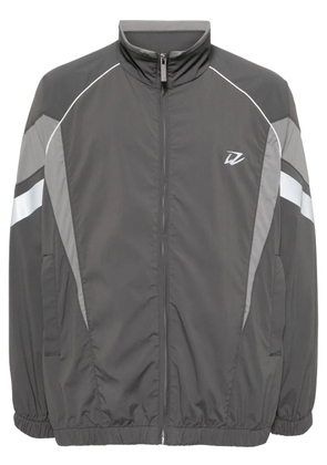 izzue logo-print panelled jacket - Grey
