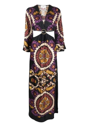 Ba&Sh cut-out floral-print long dress - Black