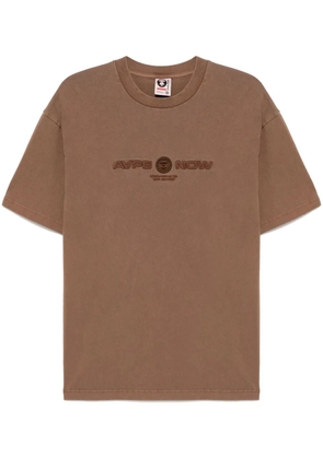 AAPE BY *A BATHING APE® logo embroidered T-shirt - Brown
