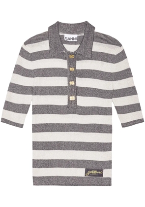 GANNI striped top - Grey