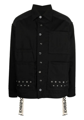 Khrisjoy eyelet-embellished military jacket - Black