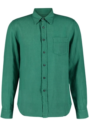 120% Lino long-sleeve linen shirt - Green