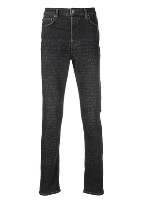Ksubi text-print mid-rise tapered jeans - Grey