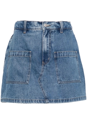 izzue logo-patch denim shorts - Blue
