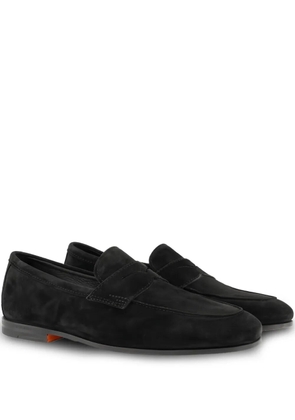Santoni flat penny loafers - Black
