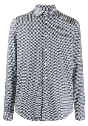 Dell'oglio geometric button-down shirt - Blue