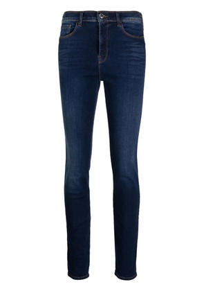 Emporio Armani logo-embroidered skinny jeans - Blue