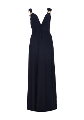 Baruni V-neck ring-embellishment maxi dress - Blue