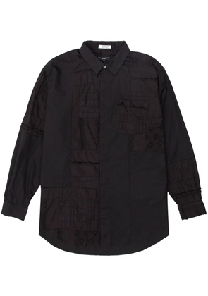 Engineered Garments patchwork short-collar shirt - Black