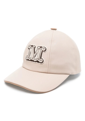 Max Mara logo-appliqué cotton-blend hat - Neutrals