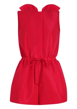 Patou open-back faille playsuit - Red