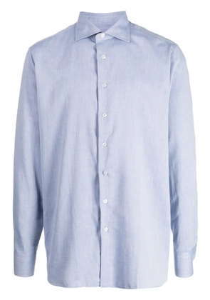 Lardini spread-collar twill shirt - Blue