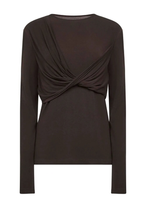 Uma Wang twisted-panel long-sleeve top - Brown