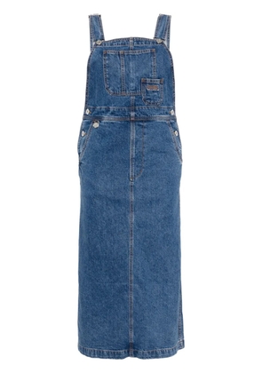 CHOCOOLATE logo-embroidered cotton dungaree dress - Blue