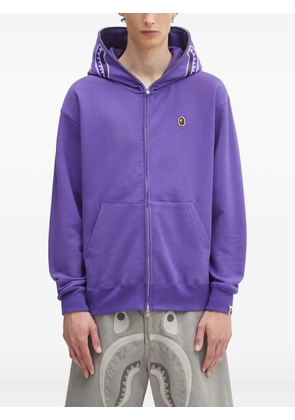 A BATHING APE® shark-hooded zip-up sweatshirt - Purple