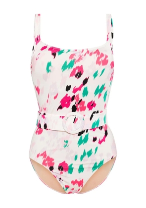 Evarae Cassandra abstract-print swimsuit - White