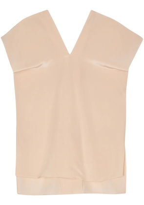 ASPESI V-neck crepe silk blouse - Neutrals