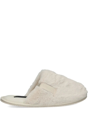 Calvin Klein Jeans faux-fur slippers - Neutrals