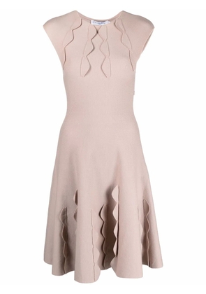 Christian Dior Pre-Owned 2000s scalloped detailing flared knitted-dress - Pink