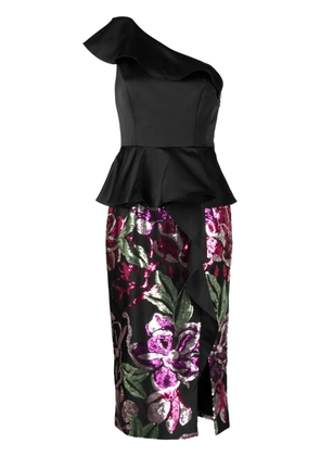 Marchesa Notte sequin-embellishment dress - Black