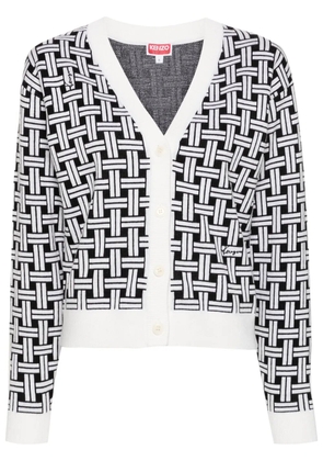 Kenzo patterned-jacquard cardigan - White